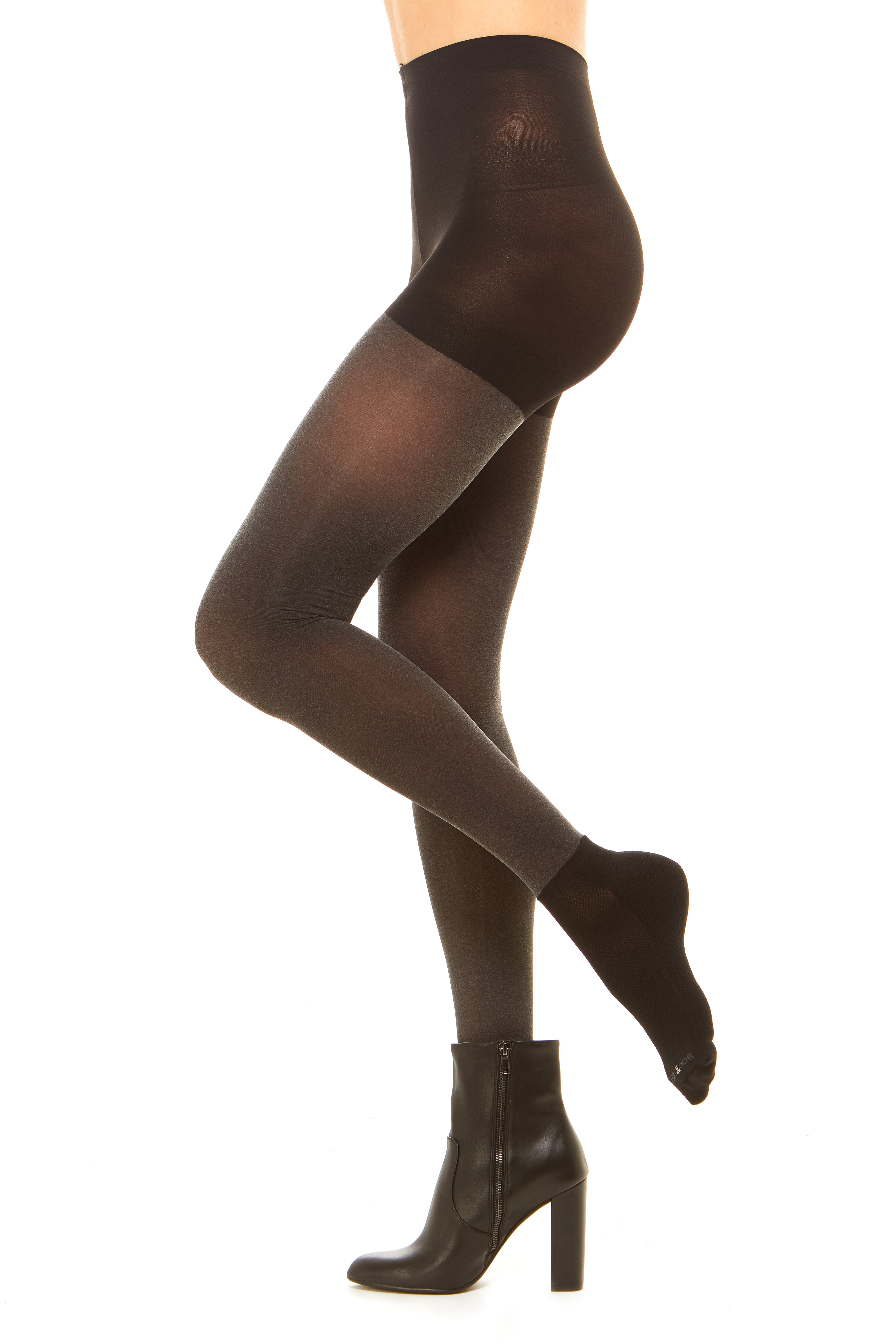 Bootights Core Essentials: Solid Semi Opaque Black Stylish Tights and Performance Socks
