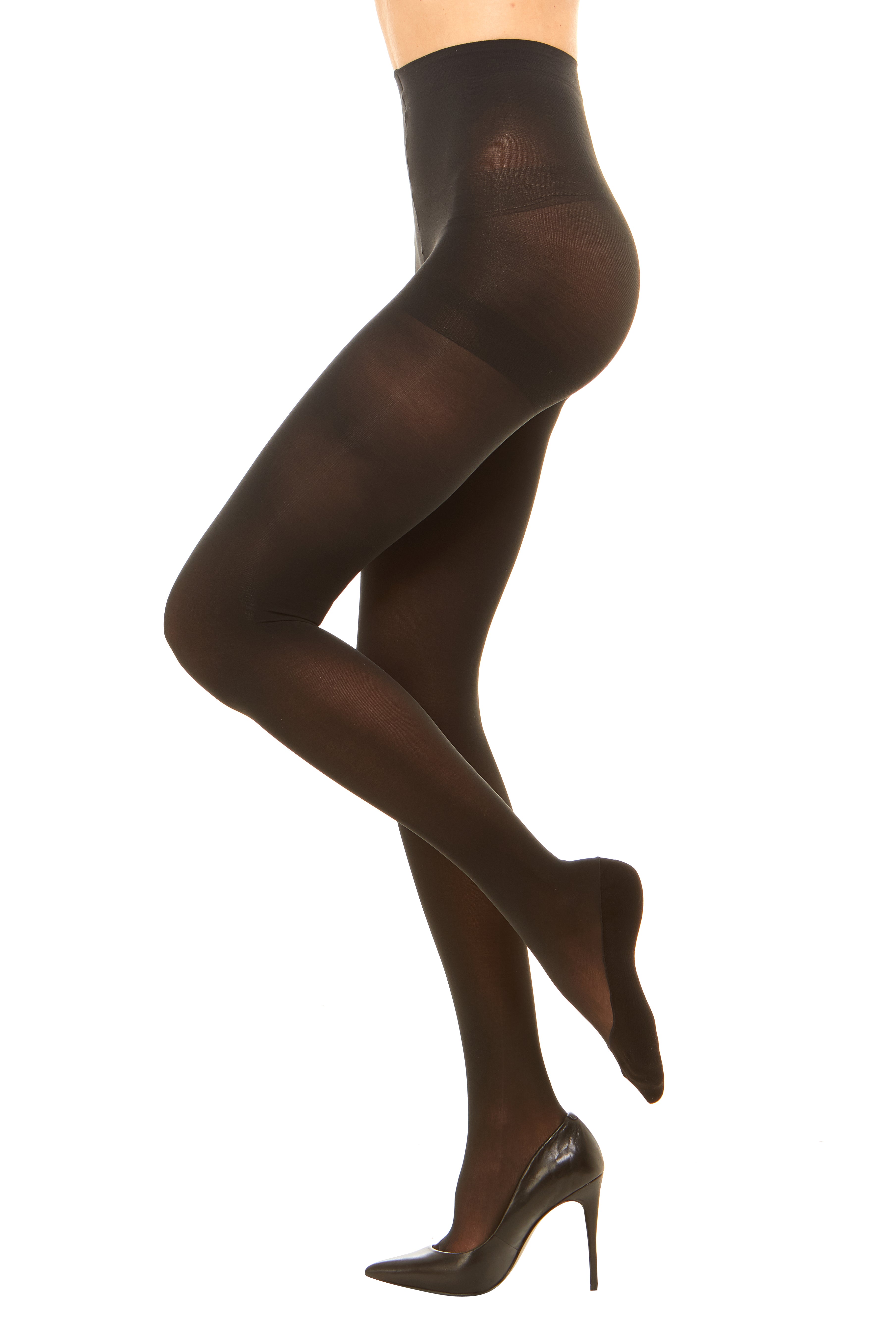 File:Sheer tights (pantyhose) with two zone control top and sandal